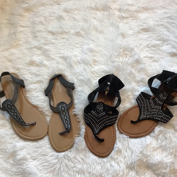 Just Be Jeweled Thong Sandals Bundle Girls 7 - Picture 5 of 5